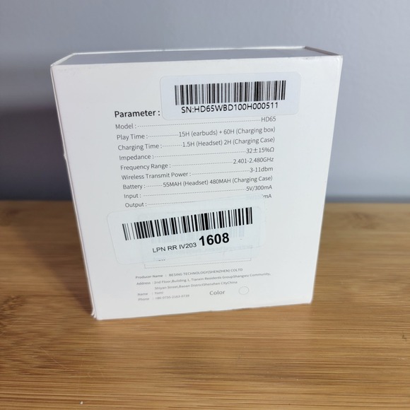 Aptkdoe HD65 True Wireless Earbuds Bluetooth 5.1 Noise Cancelling Earphones - Picture 2 of 3